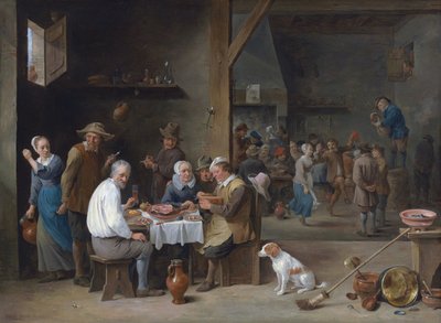 The Ham Dinner by David Teniers the Younger