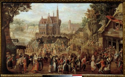 Kermesse in Audenarde (Belgium). Party in Front of the Village Church. Painting by David Vinckboons (1576-1629) by David Vinckboons