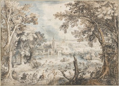 Landscape with a Hare Hunt by David Vinckboons