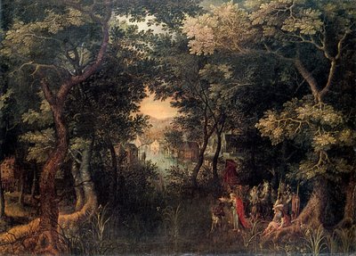 Landscape with the Apostle Philip Baptizing the Eunuch, 1590-1632 by David Vinckboons