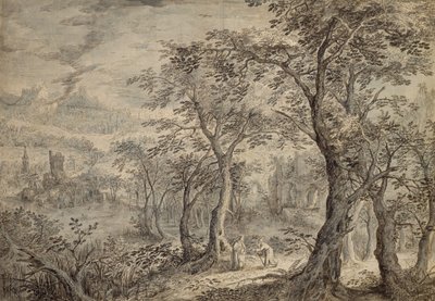 Wooded Landscape with the Temptation of Christ by David Vinckboons