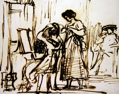 An Interior with a Woman Dressing Her Hair by David Wilkie