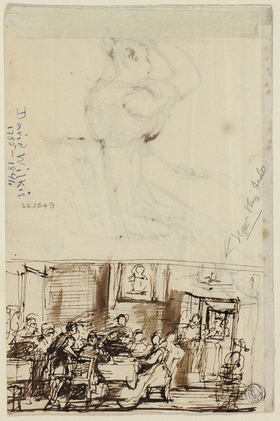 People at a Table (recto), and Study for Cottage Toilet (verso) by David Wilkie