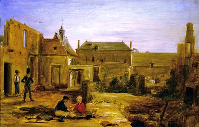 Soldiers in the Ruins of the Chateau of Hougoumont, Waterloo by David Wilkie