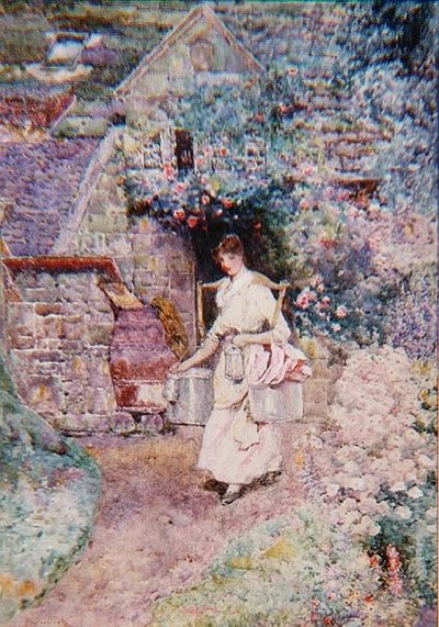 The Milkmaid, or An Old Surrey Cottage by David Woodlock