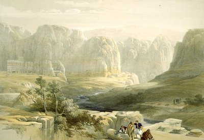 Petra looking South, March 9th 1839, plate 106 from Volume III of The Holy Land, engraved by Louis Haghe, pub. 1849 by David after Roberts