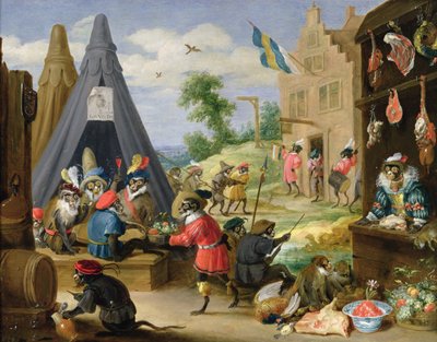 A Monkey Encampment by David Teniers the Younger