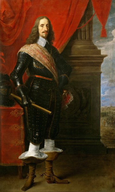 Portrait of Archduke Leopold Wilhelm of Austria with the Siege of Gravelingen in Background by David Teniers the Younger