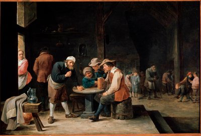Beer drinkers. Painting by David Teniers II by David Teniers the Younger