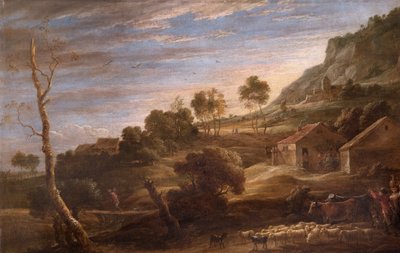 Landscape with Peasants Driving Cattle, c.1670-90 by David Teniers the Younger