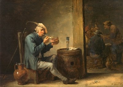 Peasant Smoking in an Interior by David Teniers the Younger