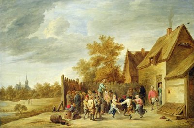 Peasants Dancing Outside an Inn by David Teniers the Younger