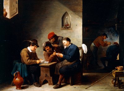 Peasants at Cards in a Cottage by David Teniers the Younger