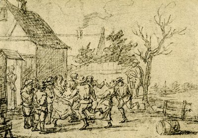 Peasants Dancing in Front of a House by David Teniers the Younger
