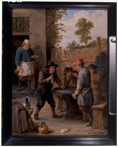 Peasants Playing Dice Outside an Inn by David the Younger Teniers