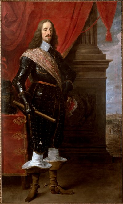 Portrait of Archduke Leopold Wilhelm of Austria, in front of the siege of Gravelines by David Teniers the Younger