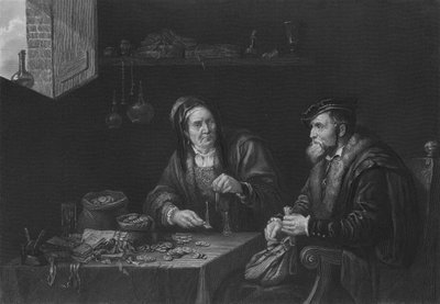 The Misers by David the Younger after Teniers