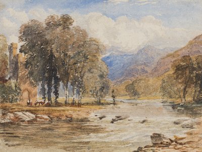 River Landscape, Probably Scotland by David the younger Cox