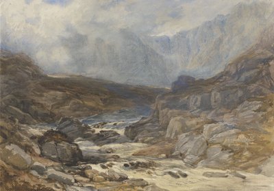 Welsh Mountain Scene with Torrential River by David the younger Cox