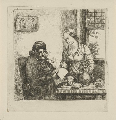 Interior with Man and Woman by David van der Kellen