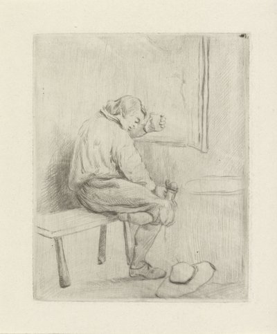 Young Man on a Bench by David van der Kellen