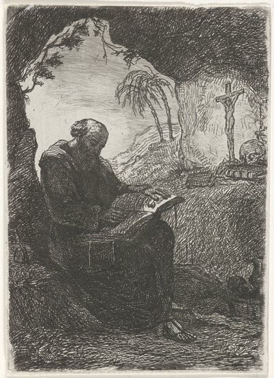 Monk in a Cave by David van der Kellen