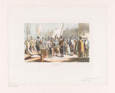 Citizens and Militiamen in Front of a Castle by David van der Kellen