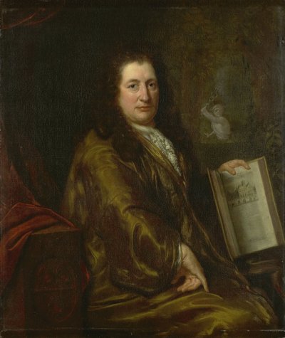Portrait of Caspar Commelin, bookseller, newspaper publisher and author of the official history of Amsterdam 