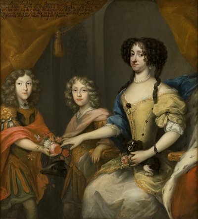 Anna Sofia, Princess of Denmark, Electress of Saxony, with Her Sons Johann Georg and Friedrich August, c.1680 by David von Krafft