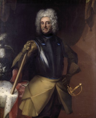 Carl Gustaf Mörner (1658-1721), count, royal councillor, field marshal, president of the court of appeal, married to 1. Baroness Catharina Margareta Bonde, 2. Countess Christina Anna Bielke by David von Krafft