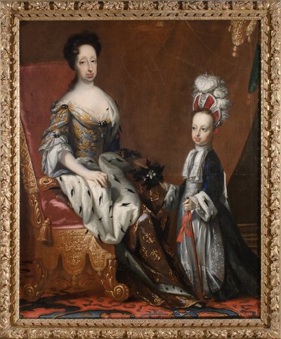 Hedvig Eleonora (1636-1715), Princess of Holstein-Gottorp, Queen of Sweden, and her Great-Grandson Charles Frederick (1700-1739), Duke of Holstein-Gottorp, 1704 by David von Krafft