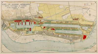 Royal Victoria and Albert and King George V Docks 1934 by Day & Son Vincent Brooks