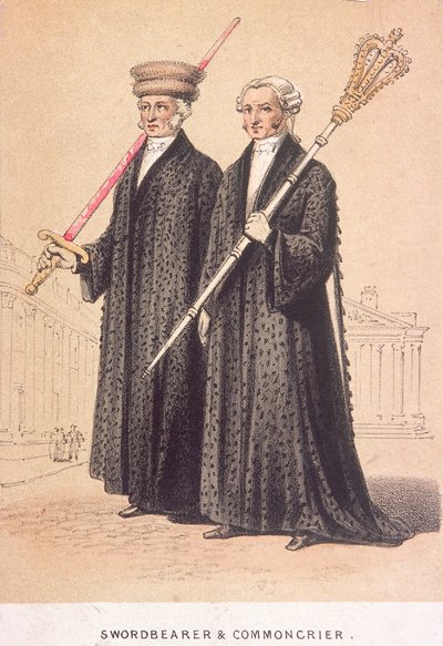 A Swordbearer and a Commoncrier, 1855 by Day and Son