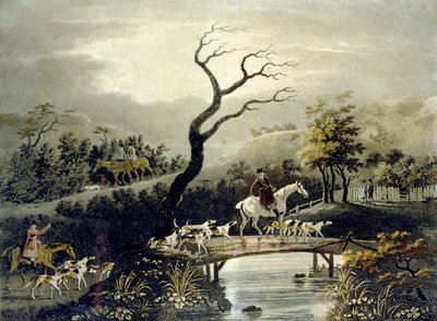 Night, Foxhunting (engraved by J.H. Clarke and F. Jeakes) by Dean Snr. (after) Wolstenholme