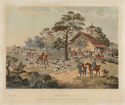 [Fox-hunting] set of four: (1) Meeting / Colonel Jollyffe
