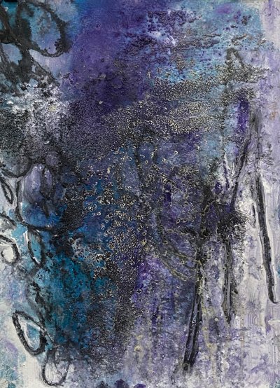 Abstract Indigo Swirls by Deb Chaney