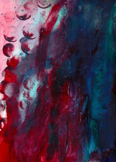 Crimson Teal Flow by Deb Chaney