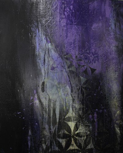 Dark Purple Abstract Flow by Deb Chaney