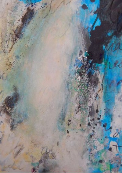 Dreamy Blue Abstract by Deb Chaney