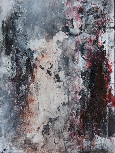 Gritty Abstract Red by Deb Chaney