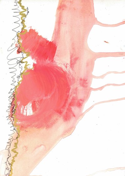 Pink Fluid Abstraction by Deb Chaney