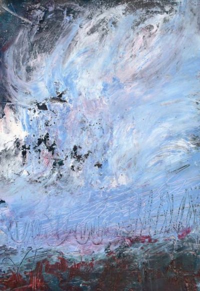 Turbulent Blue Abstract by Deb Chaney