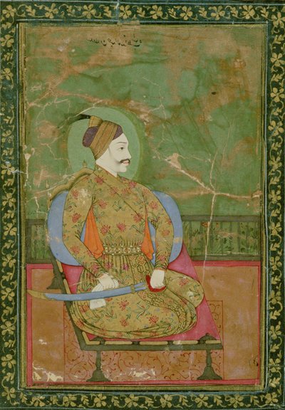 Portrait of Sultan Abdullah Qutb Shah Seated, Golconda, 1670 by Deccani School