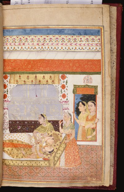 A Hindu love story of Manshar and Madh by Deccani School
