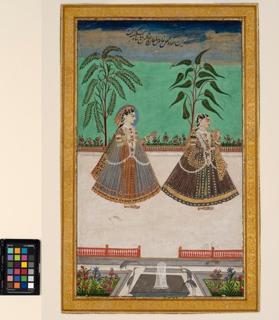 Two Women from the Harem of Tana Shah of Golconda, c.1800 by Deccani School