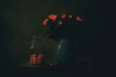 Moody Red Blooms by Delphine Devos
