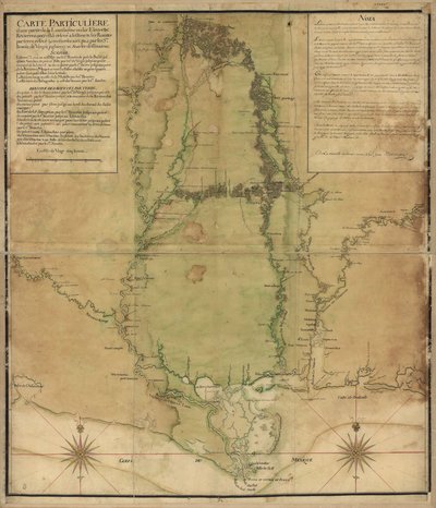 Particular Map of a Part of Louisiana Where the Rivers and Routes Were Estimated and Measured by Steps, by Messrs. Broutin, de Vergés, Engineers & Saucier, Draughtsman by Demarigny