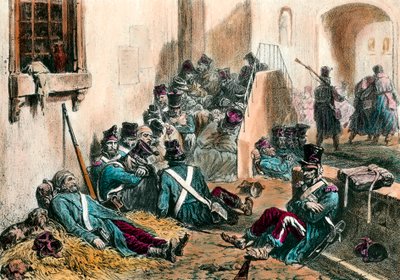 Typhus during the Napoleonic Wars (Engraving by Denis Auguste Raffet) by Denis Auguste Marie Raffet