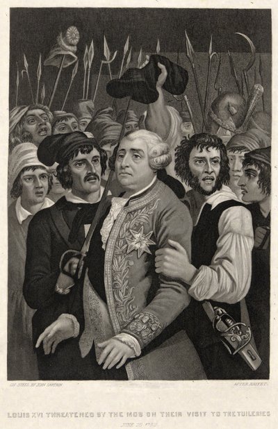 Louis XVI Threatened by the Mob on Their Visit to the Tuileries, June 20 1792, engraved by John Sartain by Denis Auguste Marie (after) Raffet