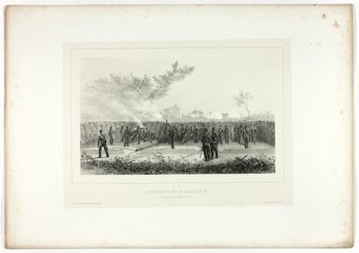Battery No.1 Opens Fire, from Souvenirs d’Italie: Expédition de Rome by Denis Auguste Marie Raffet